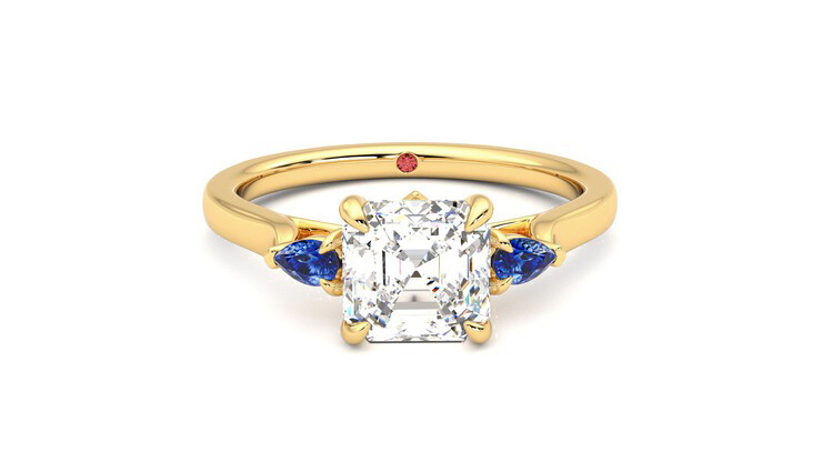 Taylor & Hart Faith Asscher Engagement Ring 360 degree image 1