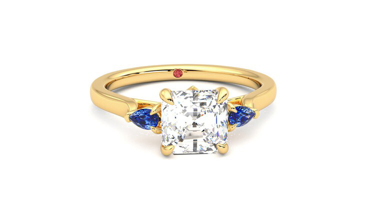 Taylor & Hart Faith Asscher Engagement Ring 360 degree image 2