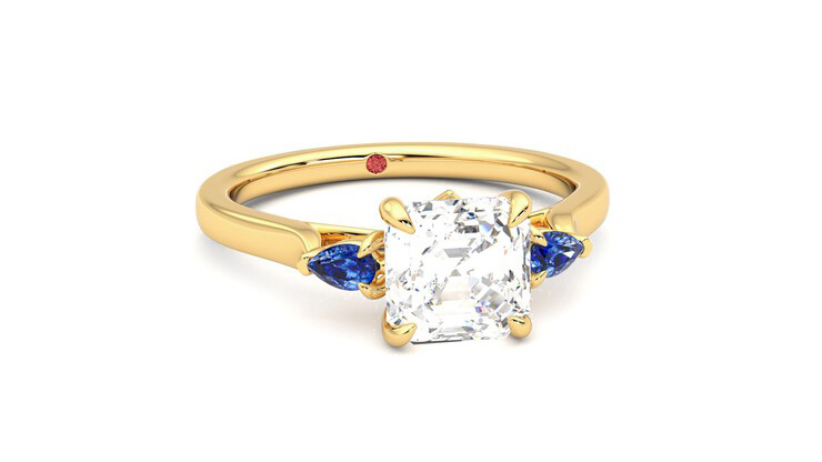 Taylor & Hart Faith Asscher Engagement Ring 360 degree image 3