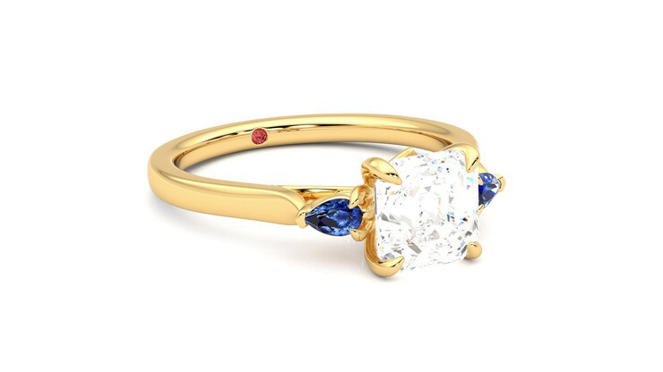 Taylor & Hart Faith Asscher Engagement Ring 360 degree image 5
