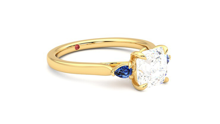 Taylor & Hart Faith Asscher Engagement Ring 360 degree image 6