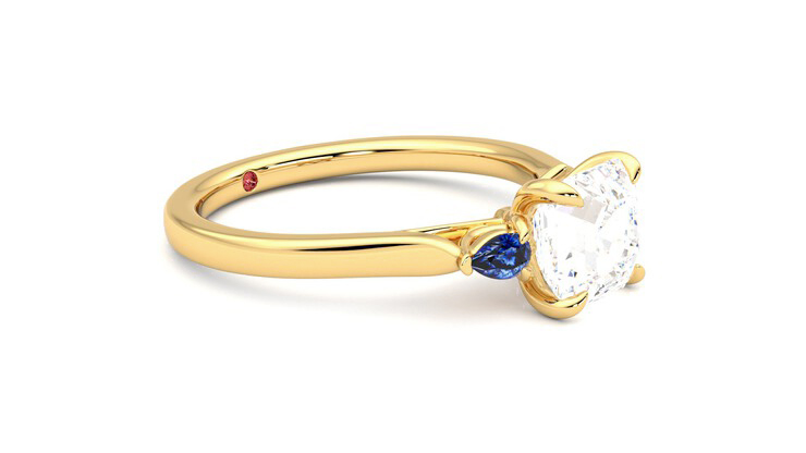 Taylor & Hart Faith Asscher Engagement Ring 360 degree image 7