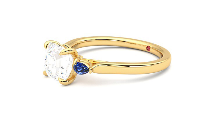 Taylor & Hart Faith Asscher Engagement Ring 360 degree image 23