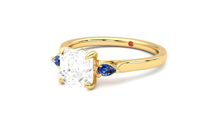 Taylor & Hart Faith Asscher Engagement Ring 360 degree image 25