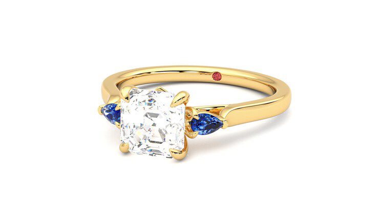 Taylor & Hart Faith Asscher Engagement Ring 360 degree image 26