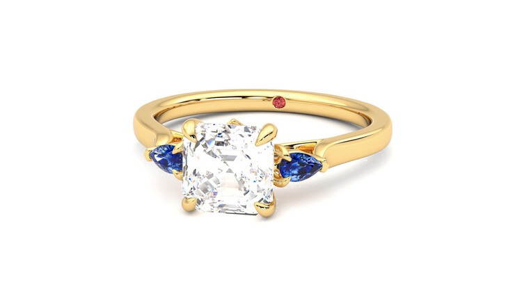 Taylor & Hart Faith Asscher Engagement Ring 360 degree image 27