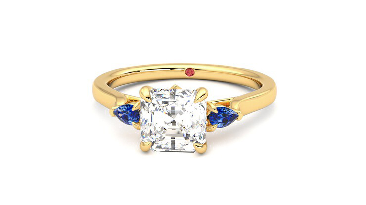 Taylor & Hart Faith Asscher Engagement Ring 360 degree image 28