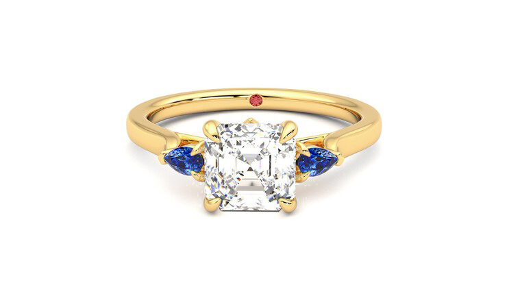 Taylor & Hart Faith Asscher Engagement Ring 360 degree image 29
