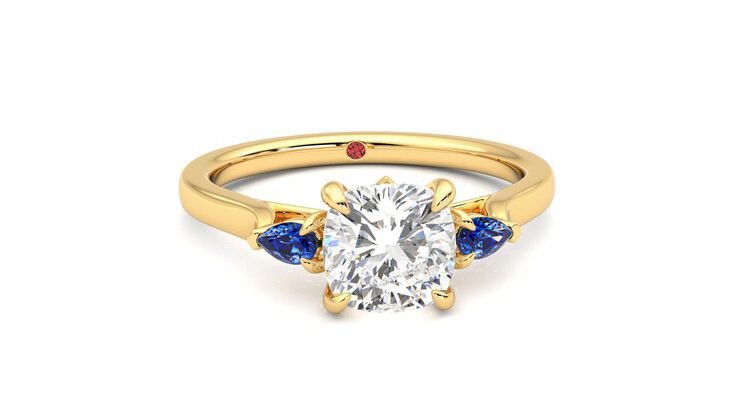 Taylor & Hart Faith Cushion Engagement Ring 360 degree image 2
