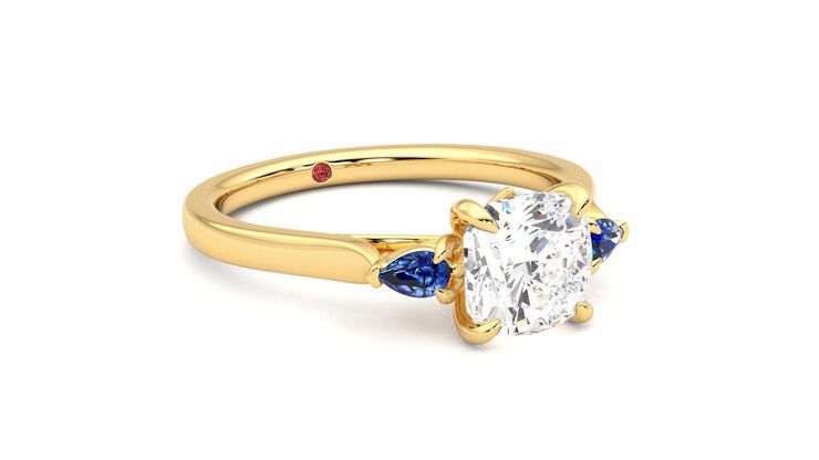 Taylor & Hart Faith Cushion Engagement Ring 360 degree image 5