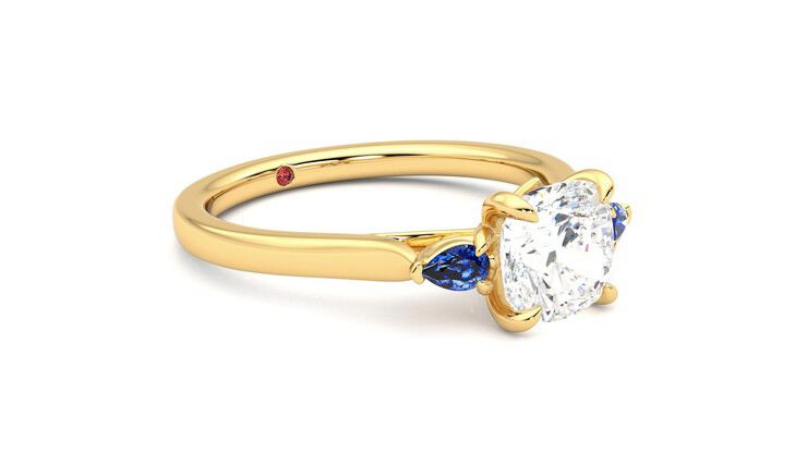 Taylor & Hart Faith Cushion Engagement Ring 360 degree image 6