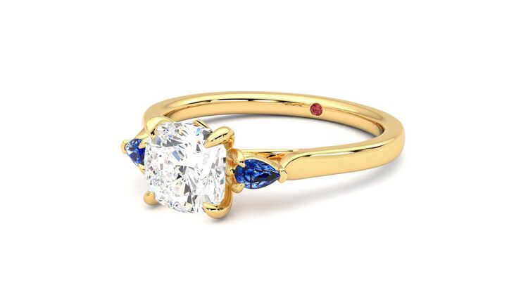 Taylor & Hart Faith Cushion Engagement Ring 360 degree image 25