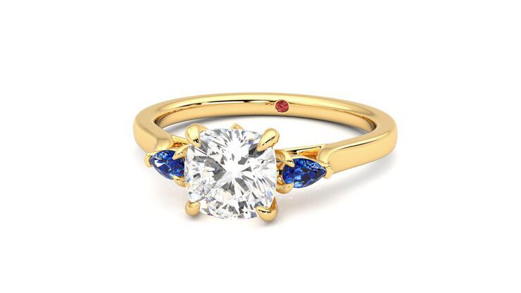 Taylor & Hart Faith Cushion Engagement Ring 360 degree image 27
