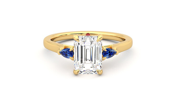 Taylor & Hart Faith Emerald Engagement Ring 360 degree image 0