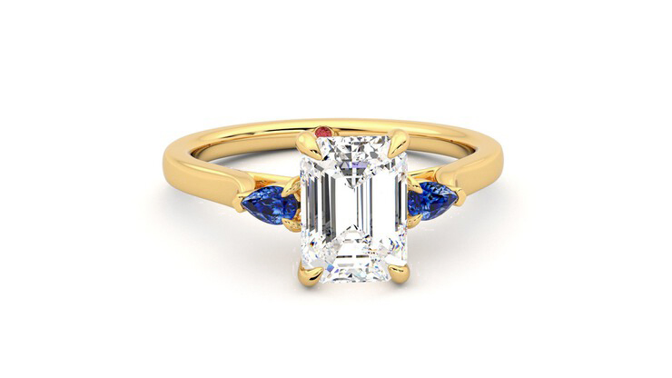 Taylor & Hart Faith Emerald Engagement Ring 360 degree image 2