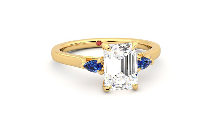 Taylor & Hart Faith Emerald Engagement Ring 360 degree image 3
