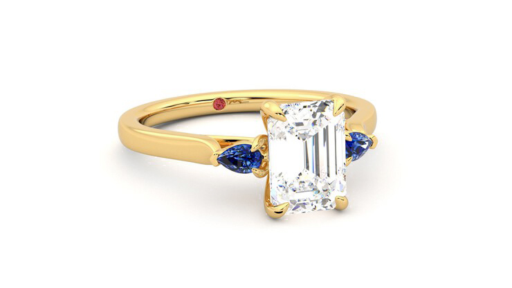 Taylor & Hart Faith Emerald Engagement Ring 360 degree image 4