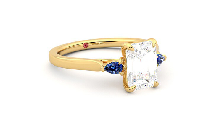 Taylor & Hart Faith Emerald Engagement Ring 360 degree image 5