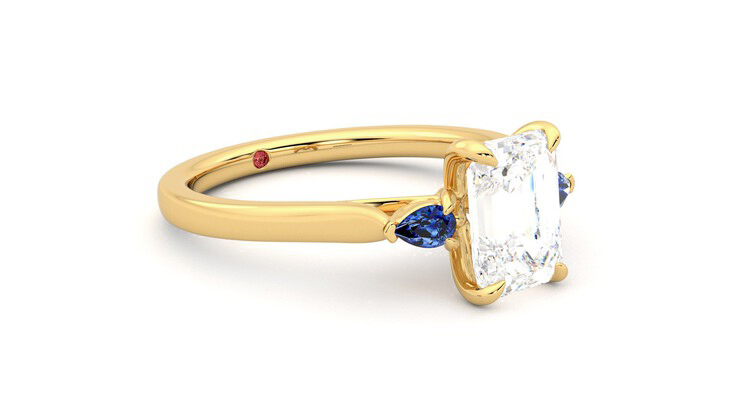 Taylor & Hart Faith Emerald Engagement Ring 360 degree image 6
