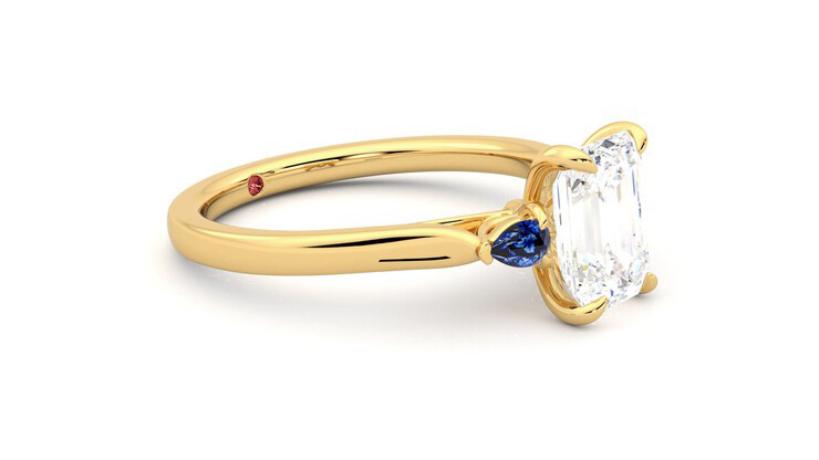 Taylor & Hart Faith Emerald Engagement Ring 360 degree image 7