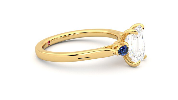Taylor & Hart Faith Emerald Engagement Ring 360 degree image 8