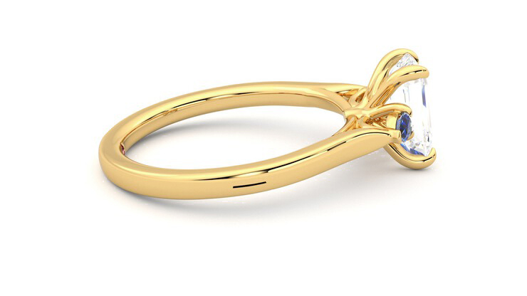 Taylor & Hart Faith Emerald Engagement Ring 360 degree image 10