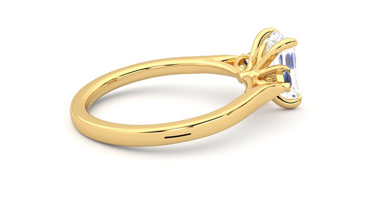 Taylor & Hart Faith Emerald Engagement Ring 360 degree image 11