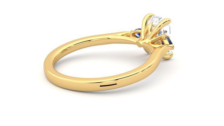 Taylor & Hart Faith Emerald Engagement Ring 360 degree image 12