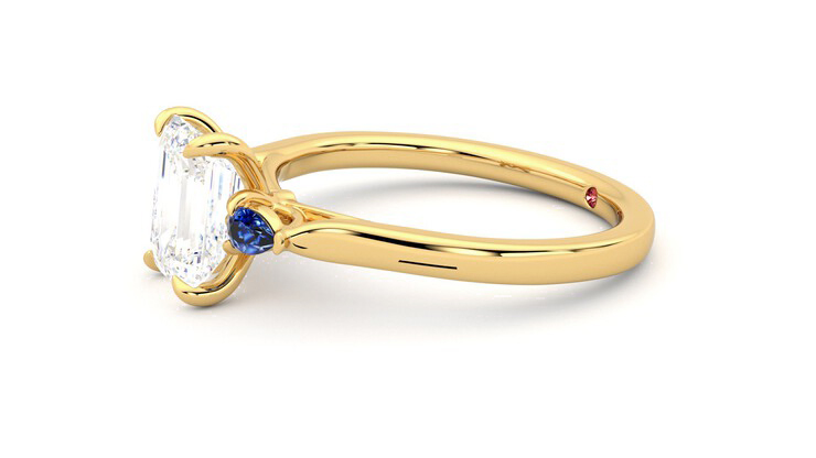 Taylor & Hart Faith Emerald Engagement Ring 360 degree image 22