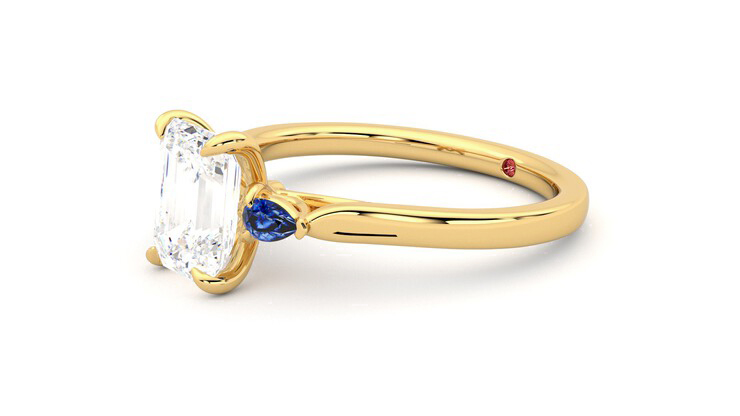 Taylor & Hart Faith Emerald Engagement Ring 360 degree image 23