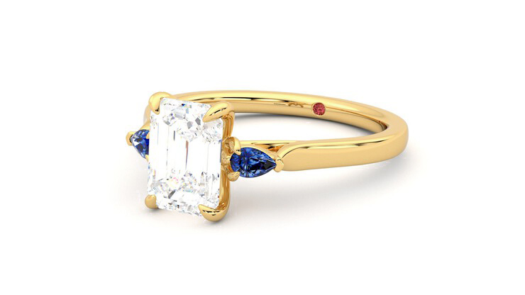 Taylor & Hart Faith Emerald Engagement Ring 360 degree image 25