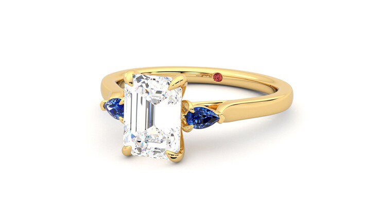 Taylor & Hart Faith Emerald Engagement Ring 360 degree image 26