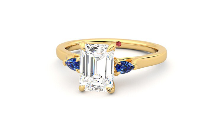 Taylor & Hart Faith Emerald Engagement Ring 360 degree image 27