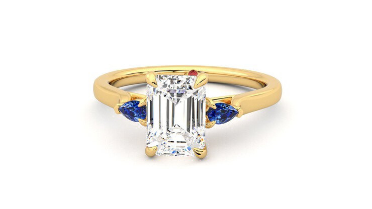Taylor & Hart Faith Emerald Engagement Ring 360 degree image 28