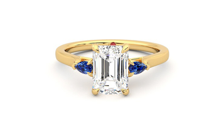 Taylor & Hart Faith Emerald Engagement Ring 360 degree image 29