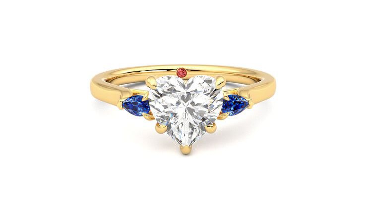 Taylor & Hart Faith Heart Engagement Ring 360 degree image 1