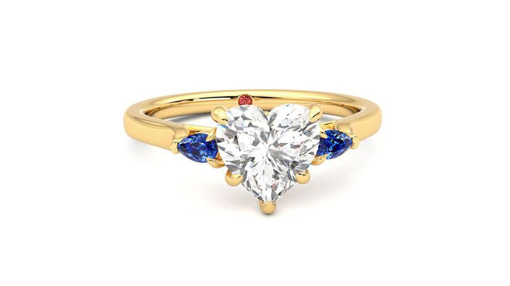 Taylor & Hart Faith Heart Engagement Ring 360 degree image 2