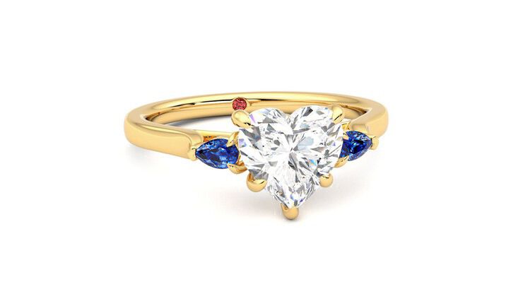 Taylor & Hart Faith Heart Engagement Ring 360 degree image 3