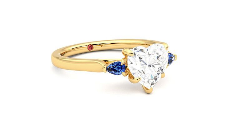 Taylor & Hart Faith Heart Engagement Ring 360 degree image 5