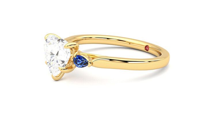 Taylor & Hart Faith Heart Engagement Ring 360 degree image 23