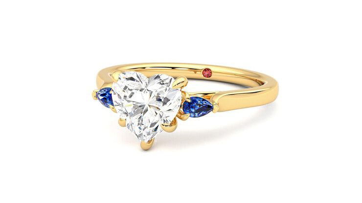 Taylor & Hart Faith Heart Engagement Ring 360 degree image 26