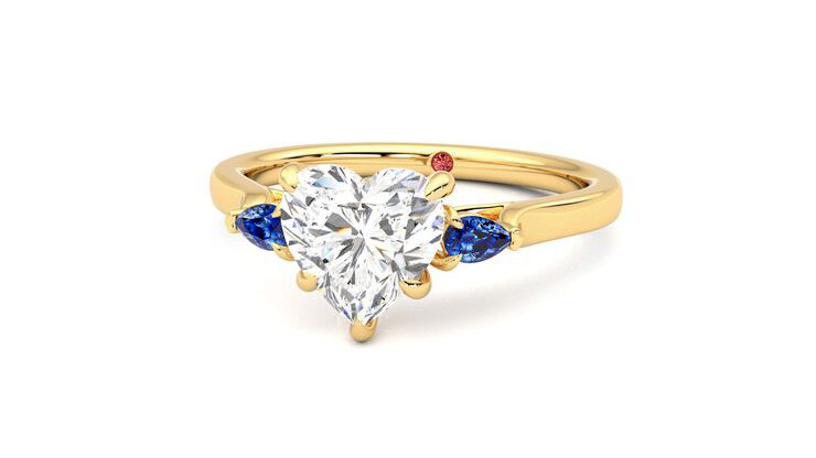 Taylor & Hart Faith Heart Engagement Ring 360 degree image 27