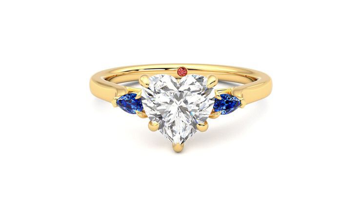 Taylor & Hart Faith Heart Engagement Ring 360 degree image 29