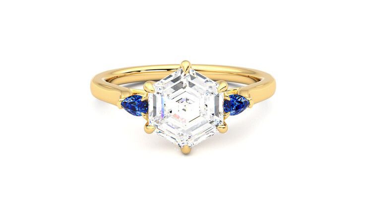 Taylor & Hart Faith Hexagonal Engagement Ring 360 degree image 1