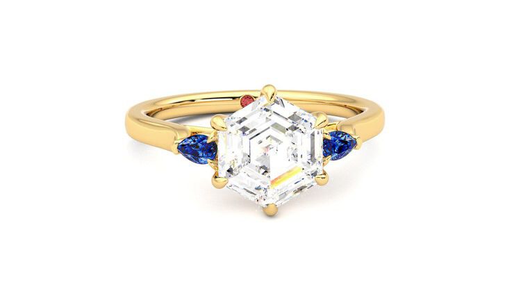 Taylor & Hart Faith Hexagonal Engagement Ring 360 degree image 2