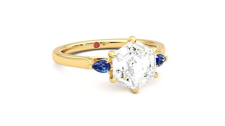 Taylor & Hart Faith Hexagonal Engagement Ring 360 degree image 4