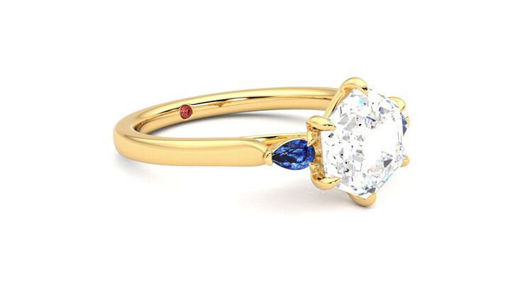 Taylor & Hart Faith Hexagonal Engagement Ring 360 degree image 6