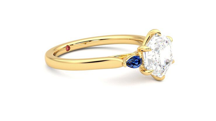 Taylor & Hart Faith Hexagonal Engagement Ring 360 degree image 7