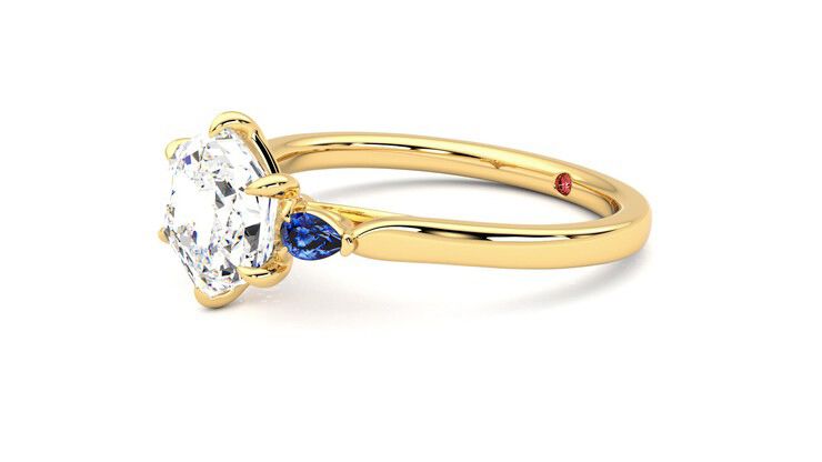 Taylor & Hart Faith Hexagonal Engagement Ring 360 degree image 23