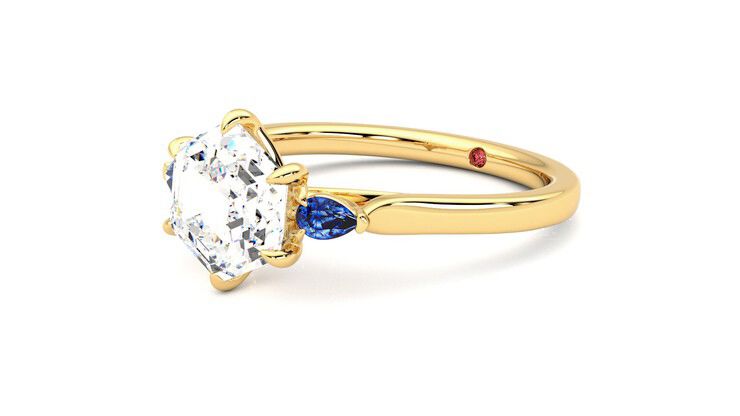 Taylor & Hart Faith Hexagonal Engagement Ring 360 degree image 24